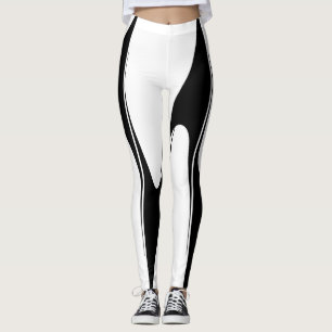 Black White Contemporary Designer Dancers Style Leggings