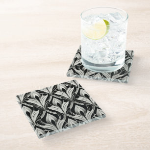 Black & White Contrast Glass Coaster