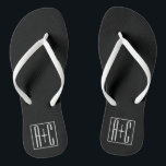 Black & White | Couples Initials Jandals<br><div class="desc">Perfect for a dual monogram or even a logo..

Thank you for your Purchase!</div>