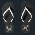 Black & White | Couples Initials Jandals<br><div class="desc">Perfect for a dual monogram or even a logo..

Thank you for your Purchase!</div>