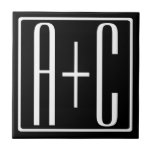 Black & White | Couples Initials Tile<br><div class="desc">Perfect for a dual monogram or even a logo..

Thank you for your Purchase!</div>