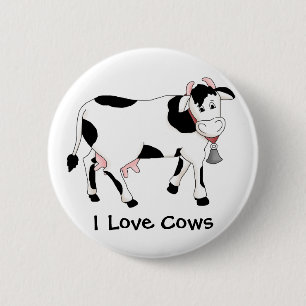 Black & White Cow 6 Cm Round Badge