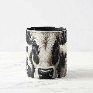 Black & White Cow Cowhide Fur Furry Look Mug