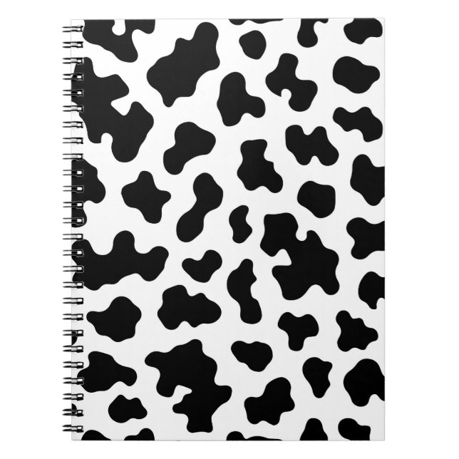 Black & White Cow Cowhide Print  Notebook (Front)
