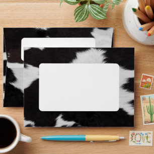 Black White Cow envelope barnyard