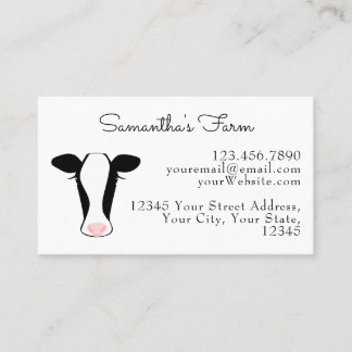 Black White Cow Head Business Card