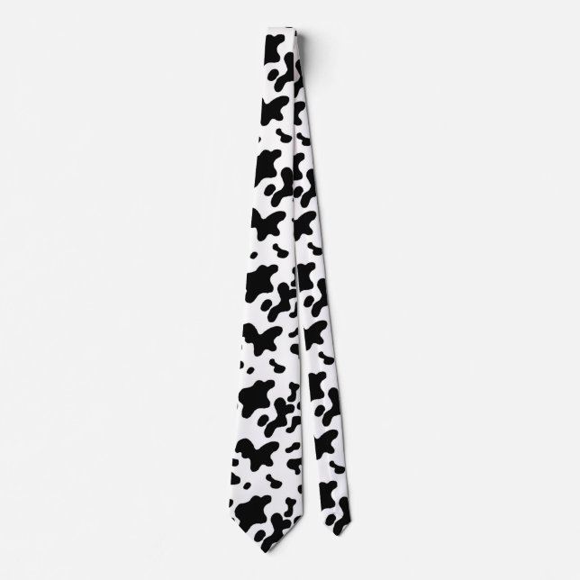 Black & White Cow Hide Pattern Tie (Front)