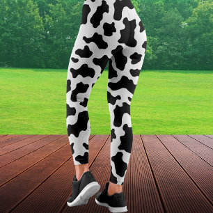 Black & White Cow Print Cowgirl Leggings