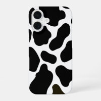 Black & White Cow Print iPhone 16 Case
