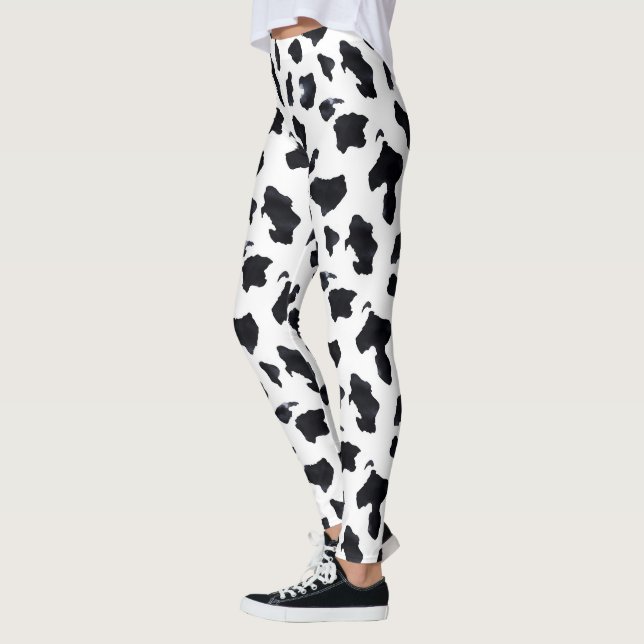 Black White Cow Print Leggings (Left)