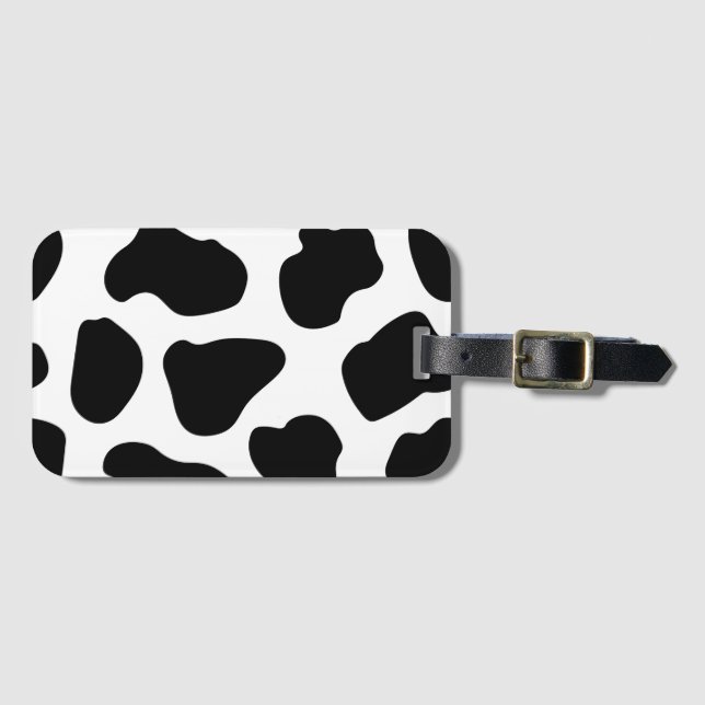 Black White cow print  Luggage Tag (Front Horizontal)