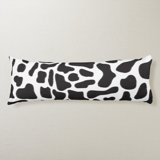 Black & White Cow Spot Animal Pattern  Body Cushion (Front)