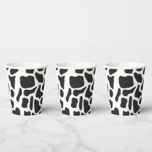 Black & White Cow Spot Animal Pattern  Paper Cups