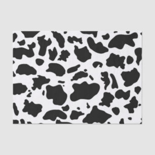Black White Cow Spots Farm Animal Decoupage Tissue Paper