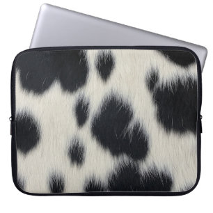 black white cow texture fur skin leather animal ha laptop sleeve