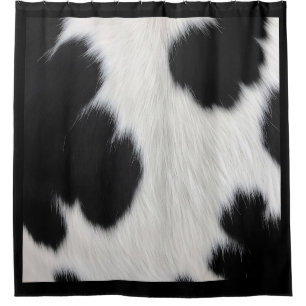 black white cow texture fur skin leather animal ha shower curtain