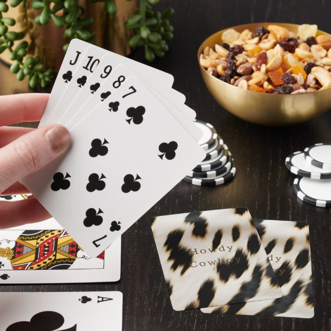 Black White Cowhide Playing Cards (In Situ)