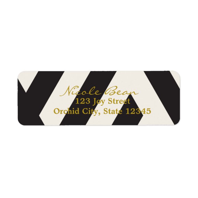 Black White Cream Invitation Address Labels (Front)