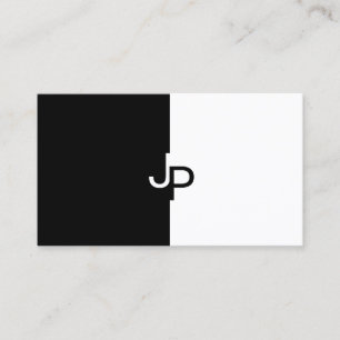 Black White Creative Smart Design Professional Business Card