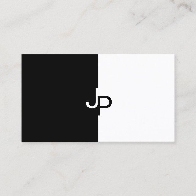 Black White Creative Smart Design Professional Business Card (Front)