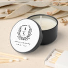 Black White Crest Modern Monogram Wedding
