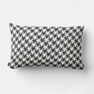 Black&white cross-stitch Houndstooth Pied-de-Poule Lumbar Cushion