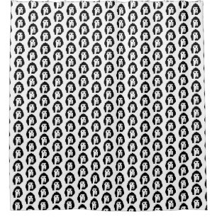 Black white cryptopunk #1 keychain button shower curtain