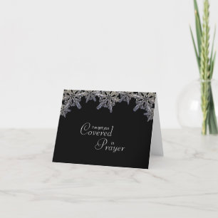 Black & White Crystal Snowflake Covered in Prayer Card
