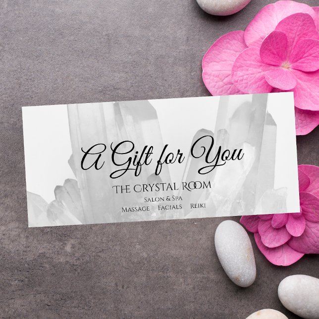 Black / White Crystals Spa Salon Gift Certificate (Creator Uploaded)