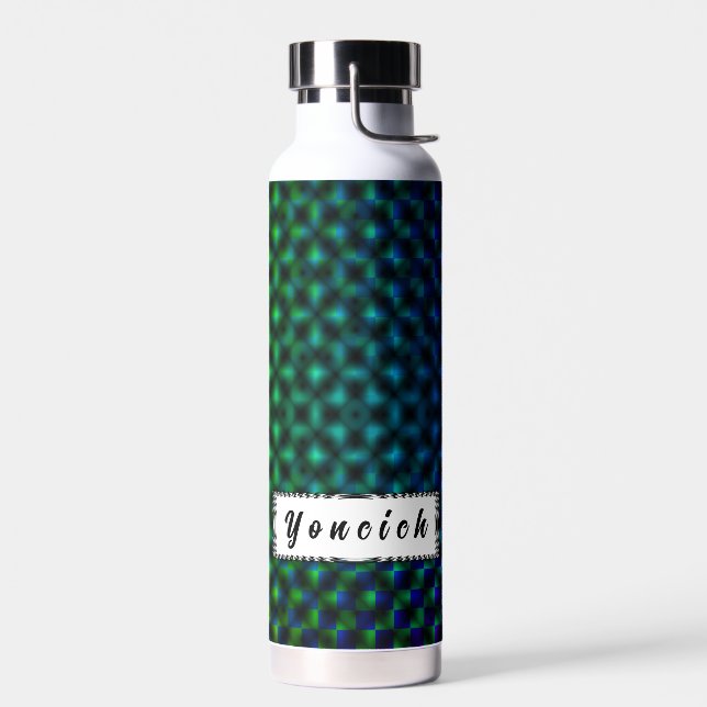 Black & White Cube Life by Kenneth Yoncich Wa Water Bottle (Left)