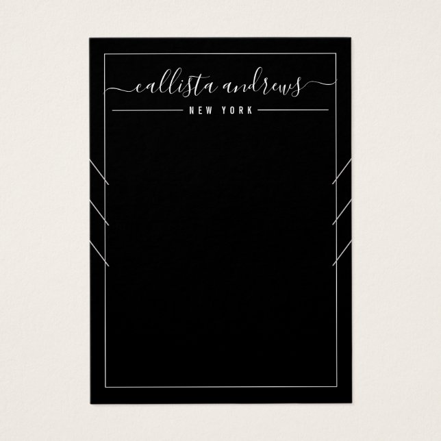 Black White Cursive Multiple Necklace Display Card (Front)