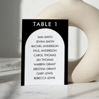 Black & White Curved Arch Wedding Seating Chart