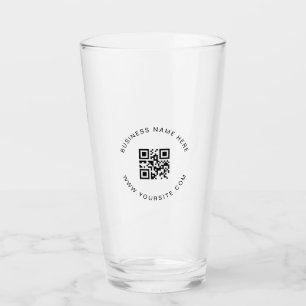 Black & White Custom Business Company QR Code Scan Glass