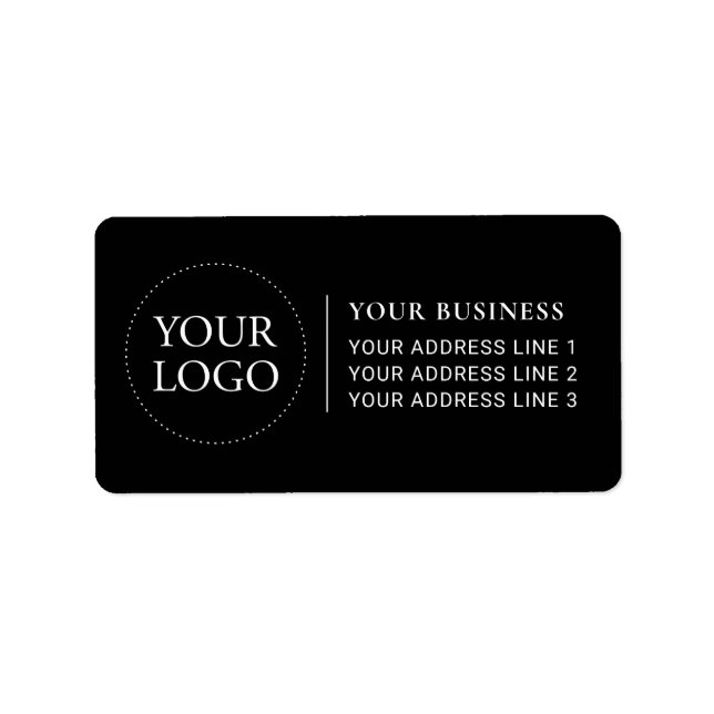 Black & White | Custom Corporate Business Logo  Label (Front)