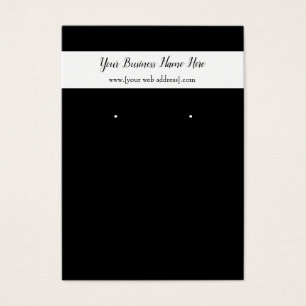 Black White Custom Earring Business Card
