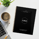 Black White Custom Logo Business Professional 2025 Planner<br><div class="desc">This elegant planner would be great for both,  personal or professional use. Easily add your details by clicking on the "personalise" option.</div>