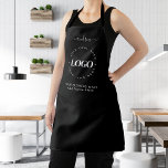 Black White Custom Logo Business Professional Apron<br><div class="desc">Promote your business with this modern,  professional apron featuring custom logo,  elegant calligraphy name & text. Easily add your details by clicking on the "personalise" option.</div>