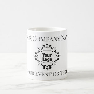 Black & White Custom Logo Company Event Coffee Mug