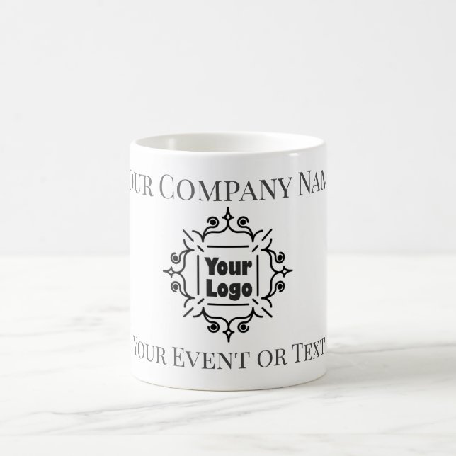 Black & White Custom Logo Company Event Coffee Mug (Center)
