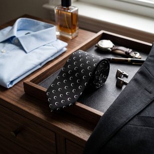 Black White Custom Monogram Initial Letter Repeat Tie