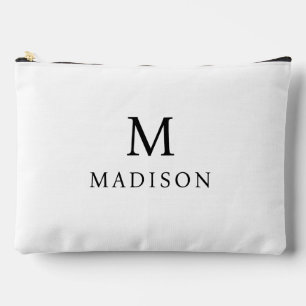 Black & White Custom Name Accessory Pouch