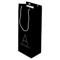 Black White Custom Name Initial Modern