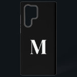 Black White Custom Name Monogram Stylish Elegant  Samsung Galaxy Case<br><div class="desc">Designed with text template for custom name monogram in black and white background! You may change the colours as you like.</div>