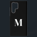 Black White Custom Name Monogram Stylish Elegant  Samsung Galaxy Case<br><div class="desc">Designed with text template for custom name monogram in black and white background! You may change the colours as you like.</div>