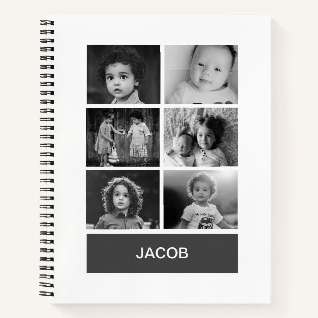 Black & White Custom Photo – Personalised Notebook (Front)