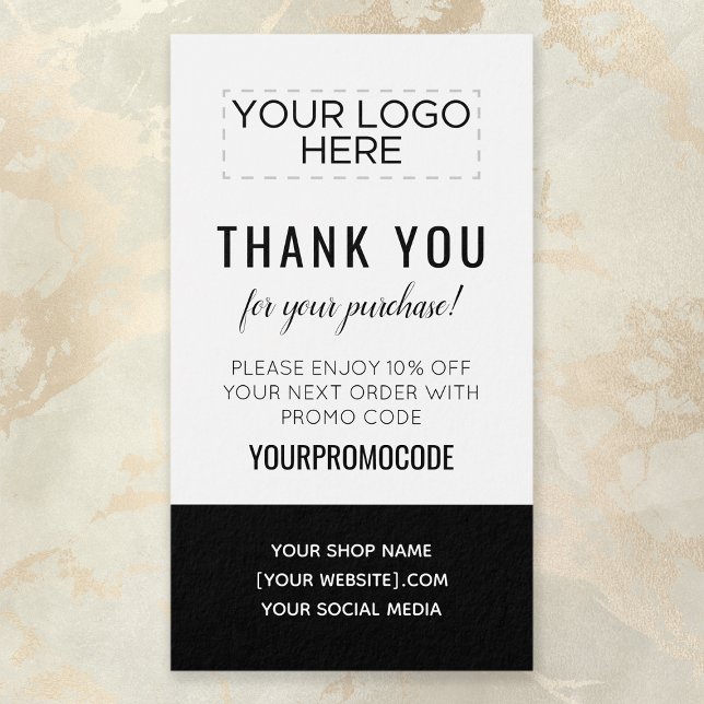 Black White Custom Promo Code Discount Card (Creator Uploaded)