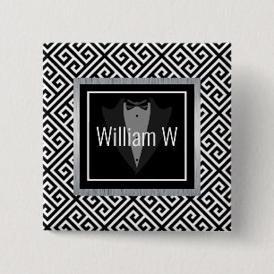 Black & white customisable name button
