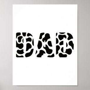 Black White Dad Cow Print Cowboy Animal Pattern Fa