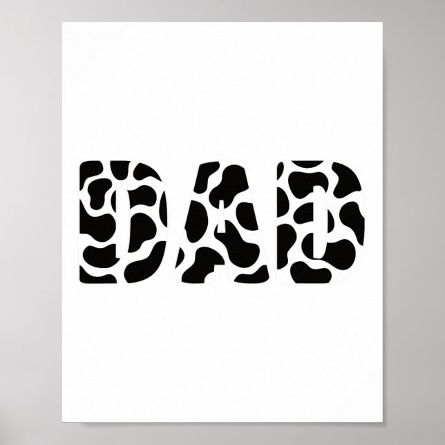 Black White Dad Cow Print Cowboy Animal Pattern Fa (Front)