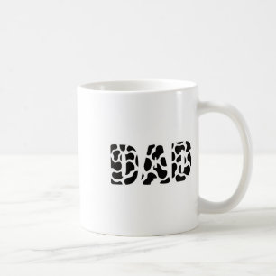 Black White Dad Cow Print Cowboy Animal Pattern Fa Coffee Mug